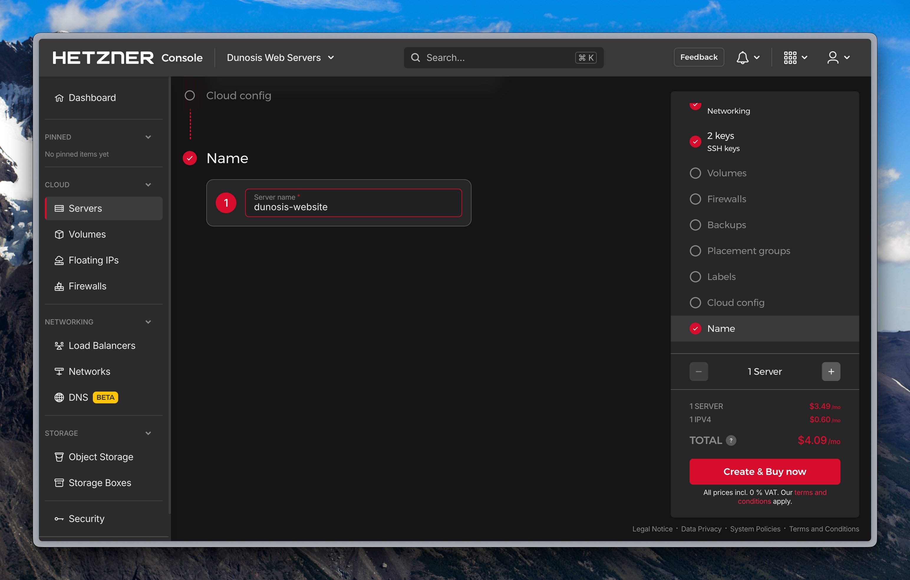 Credentials email (if SSH is not used)